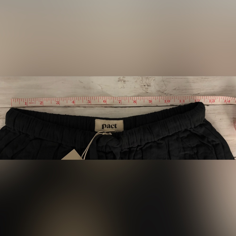 ✨NWT✨ PACT Organic Black Coastal Double Gauze Tapered Pull On Pant. - Picture 6 of 13
